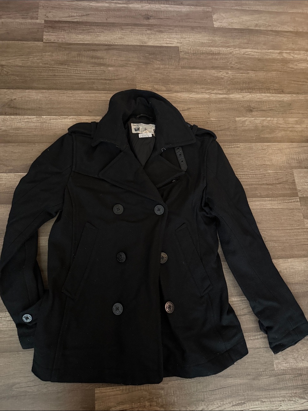 Diesel Black Double-Breasted Pea Coat
